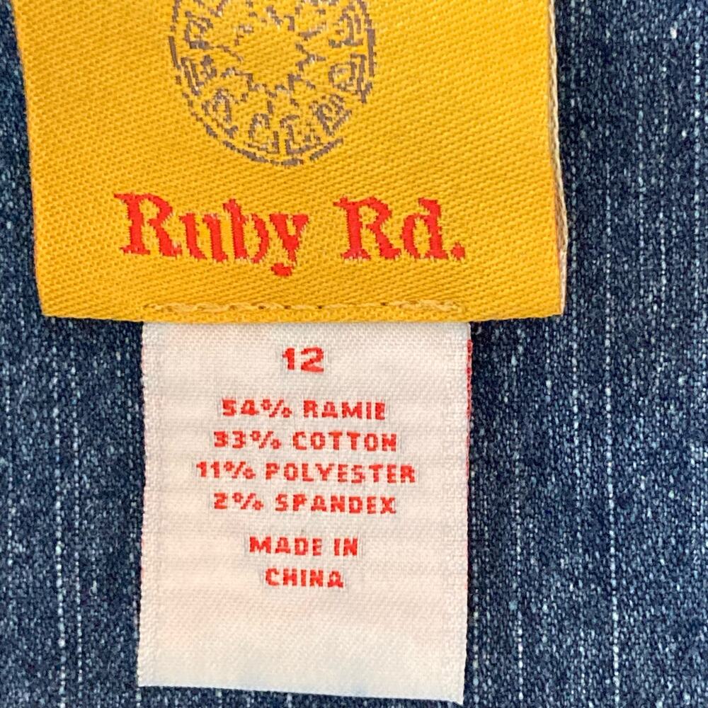 Ruby Rd. Blue Embroidered Denim Jacket - Picture 10 of 11